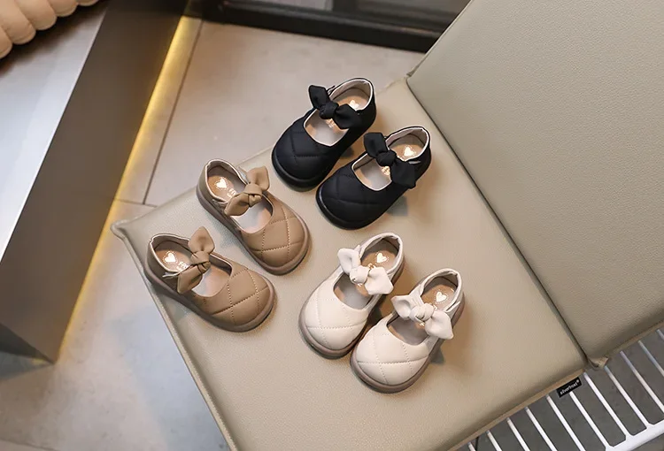 Chaussures en cuir à nœud pour fille : style printemps/automne doux – Image 8