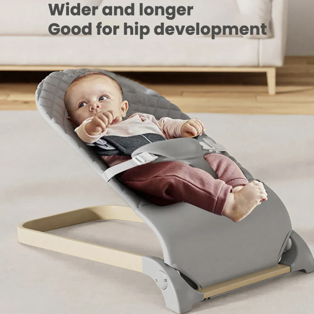 Siège bébé basculeur pliable réglable sur 4 niveaux, rocking-chair portable pour nouveau-nés avec mouvement de bascule naturel, soutien ergonomique et matériaux non toxiques – Image 4