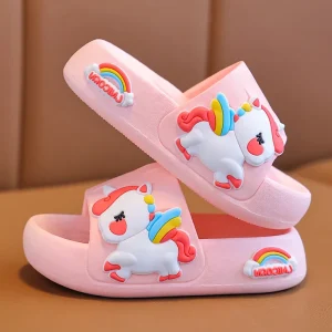 Tongs Licorne de Dessin Animé d'Été - Pantoufles Antidérapantes pour Enfants