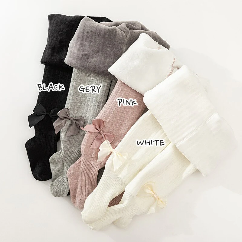 Collants mignons en coton avec nœud papillon pour filles – Image 6