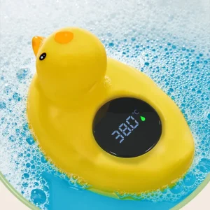 Thermomètre de bain pour bébé Little Yellow Duck : capteur de sécurité flottant et étanche