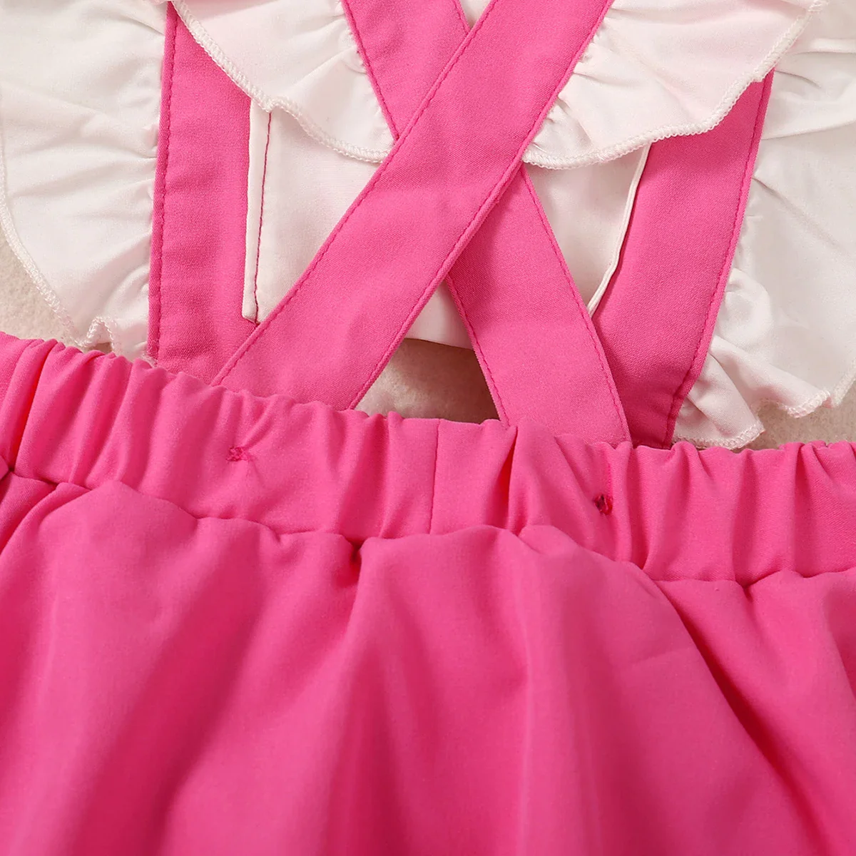 Ensemble robe d'été rose avec accessoires pour cheveux pour tout-petits – Image 5