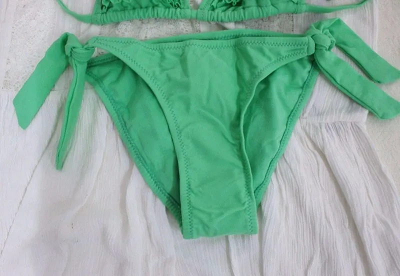 Maillots de bain d'été pour filles : bikini Falbala uni pour 8 à 14 ans – Image 6