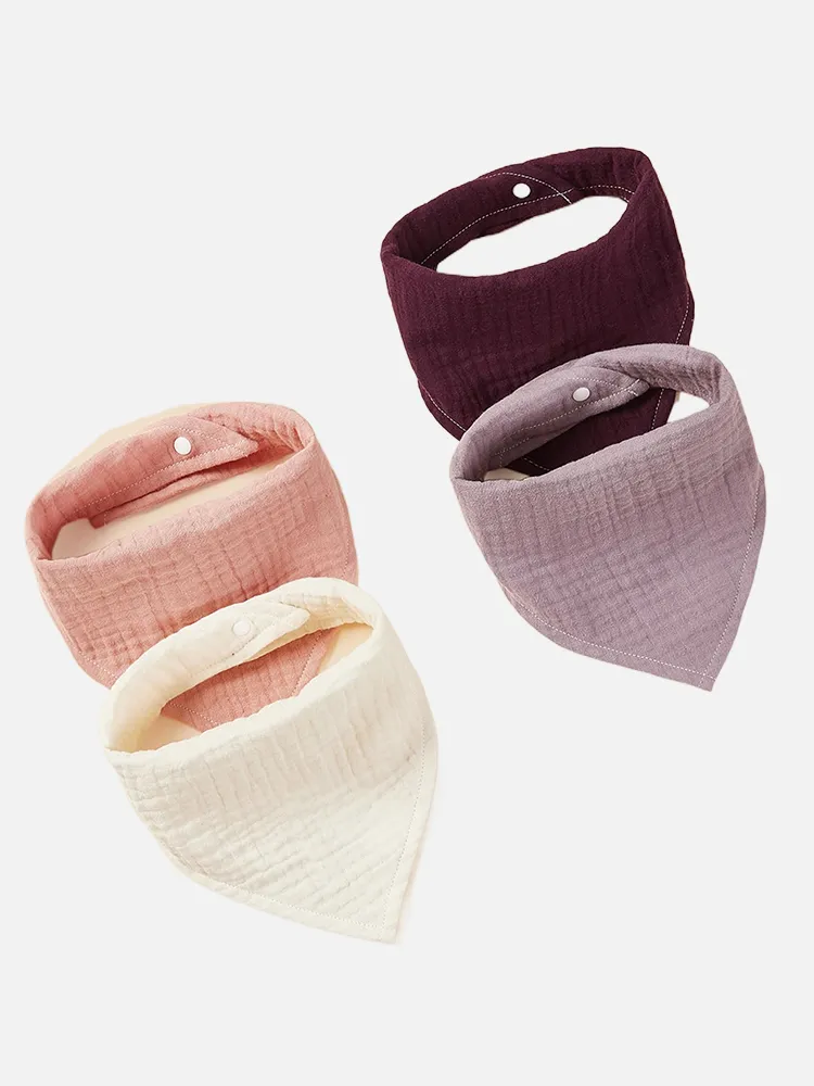 Bavoirs en coton bio : lot de 4 bavoirs super absorbants pour bébés – Image 8