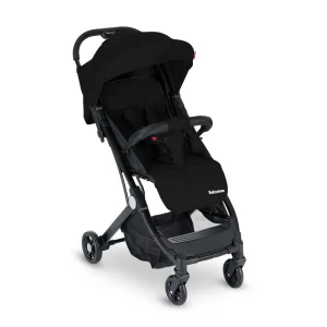 Poussette de voyage légère et compacte, poussette pliable d'une seule main avec harnais 5 points, conçue pour être adaptée en cabine d'avion (noir)