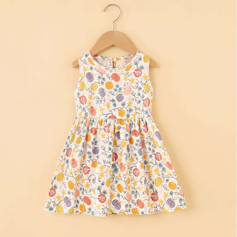 Robe fleurie sans manches en coton : tenue de princesse d'été pour fête – Image 8
