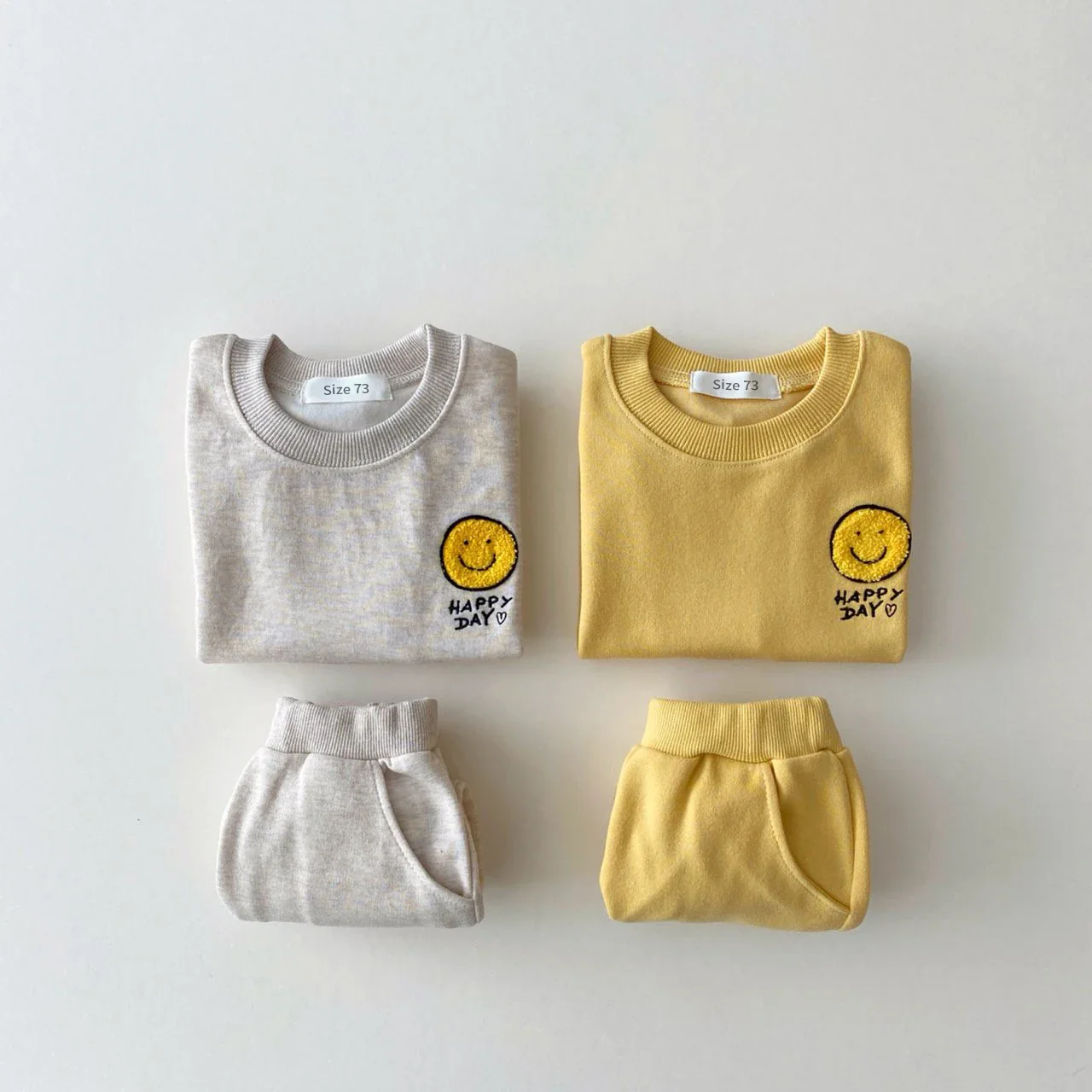 Ensemble sweat à capuche pour bébé avec motif smiley – Image 5