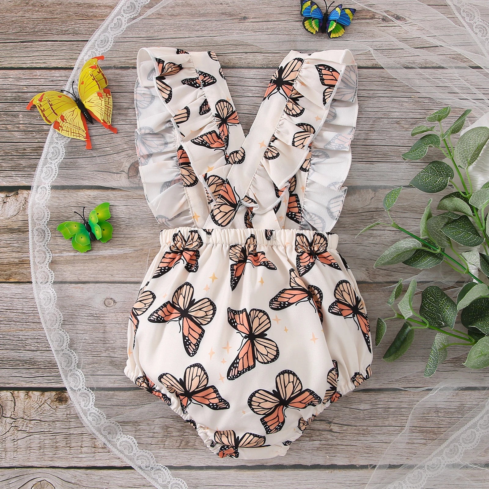 Body à volants imprimé papillon pour bébé – Image 2