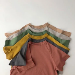 T-shirts d'été pour enfants : hauts décontractés en coton