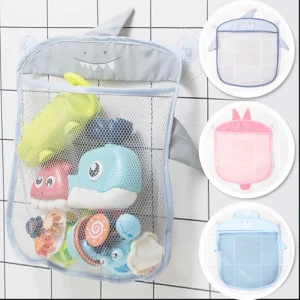 Organisateur de salle de bain pour bébé : sac en filet à motif animal