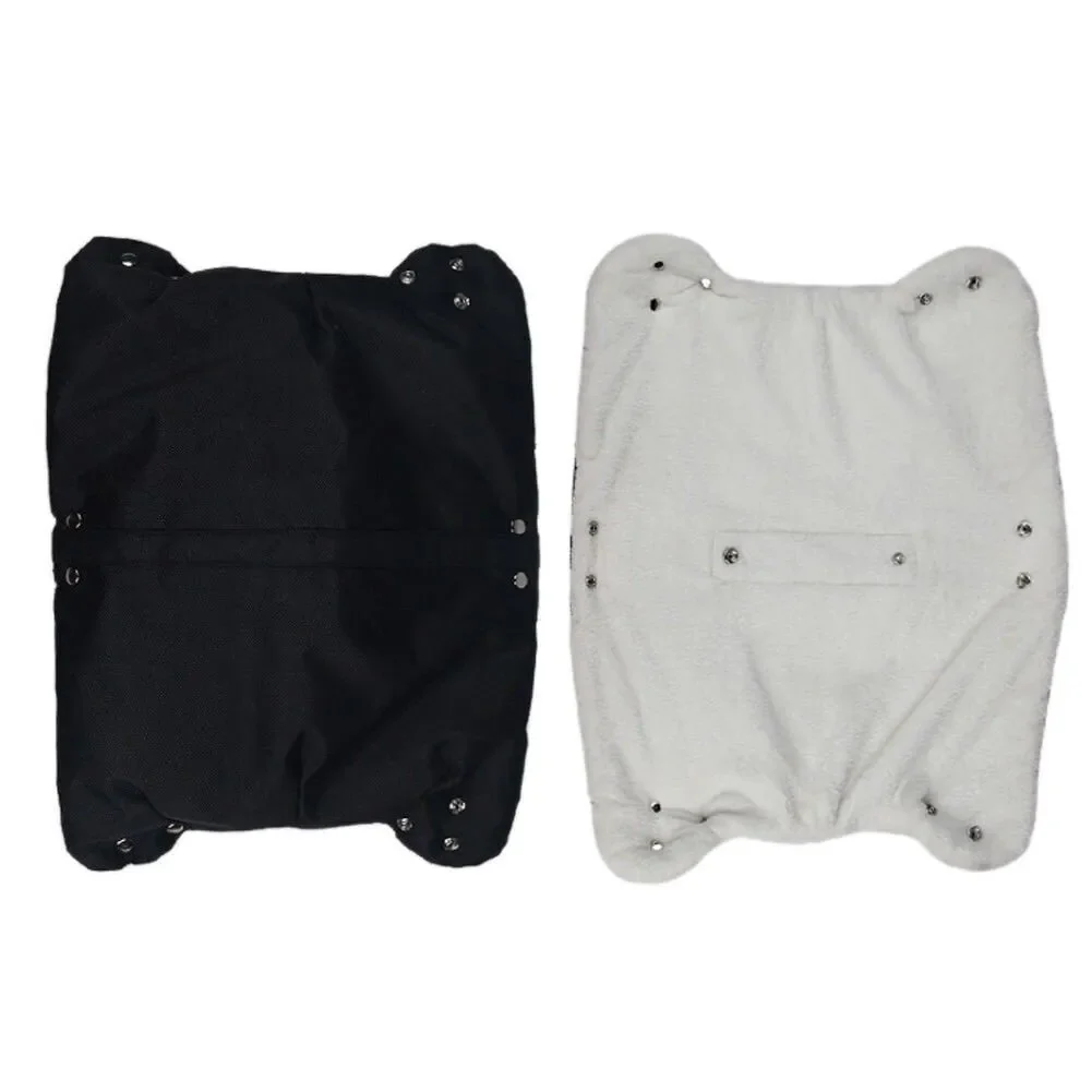 Manchon hiver pour poussette, protection imperméable pour mains de poussette avec doublure polaire, taille universelle pour poignées simples de poussettes (Noir) – Image 5