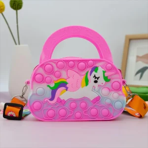 Sac à jouets amusant en silicone pour filles : jouets pop et porte-monnaie pour soulager le stress