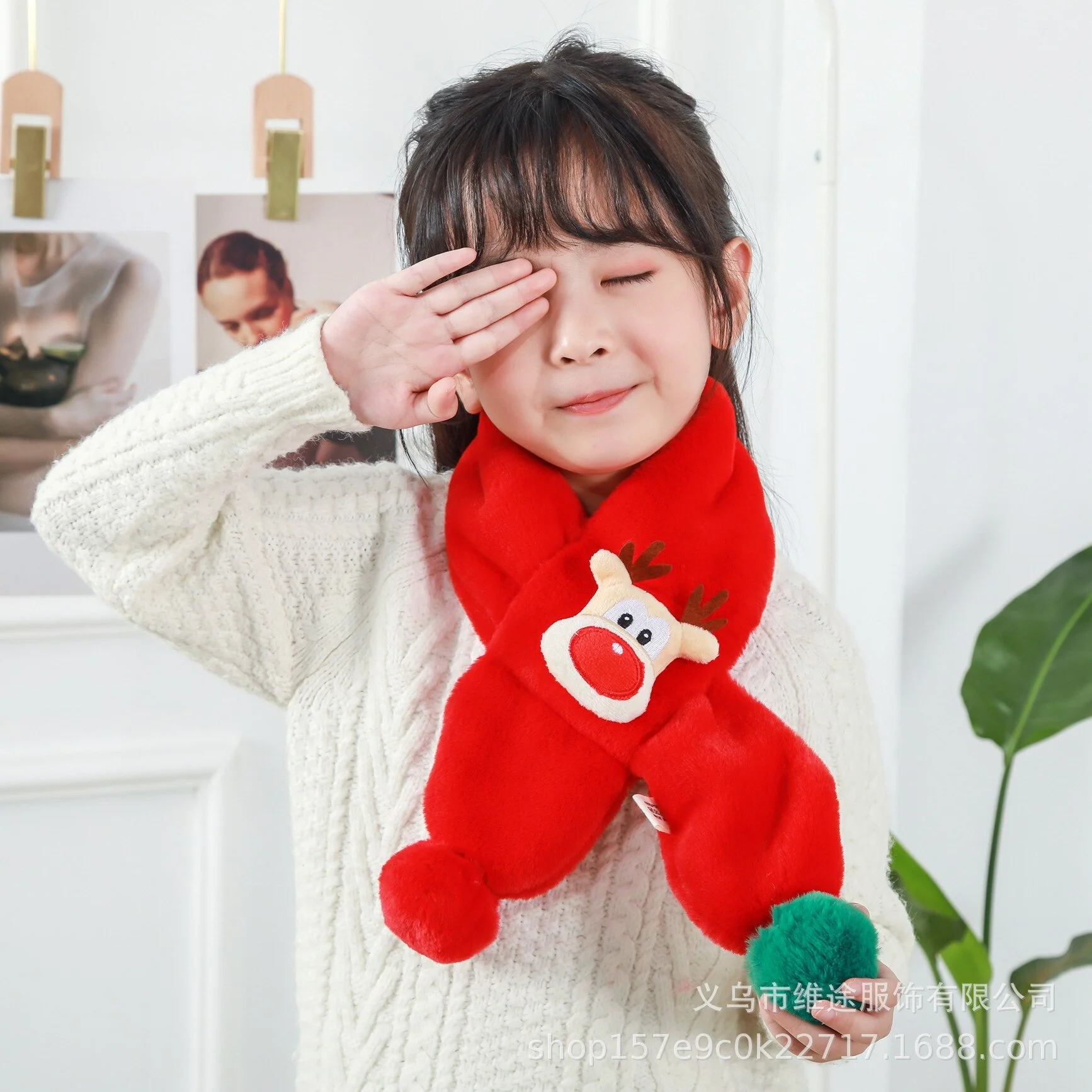 Écharpe chaude d'extérieur mignonne pour bébé avec dessin animé – Image 2