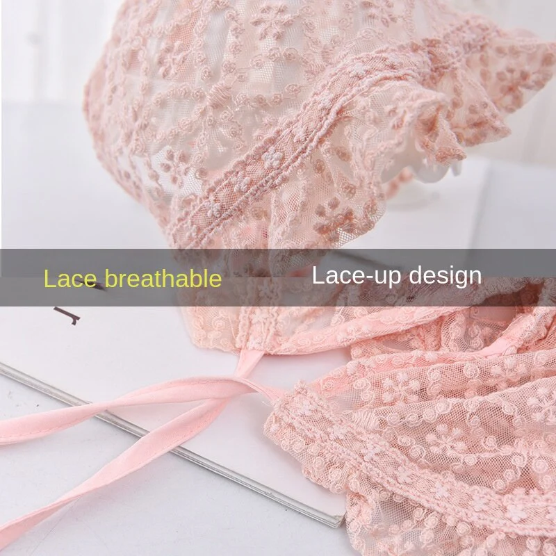 Chapeau en dentelle fleurie mignon et élégant pour nouveau-nés – Image 5