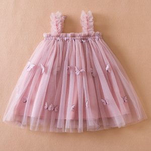 Robe de soirée papillon : robe fleurie de luxe pour tout-petits pour l'été