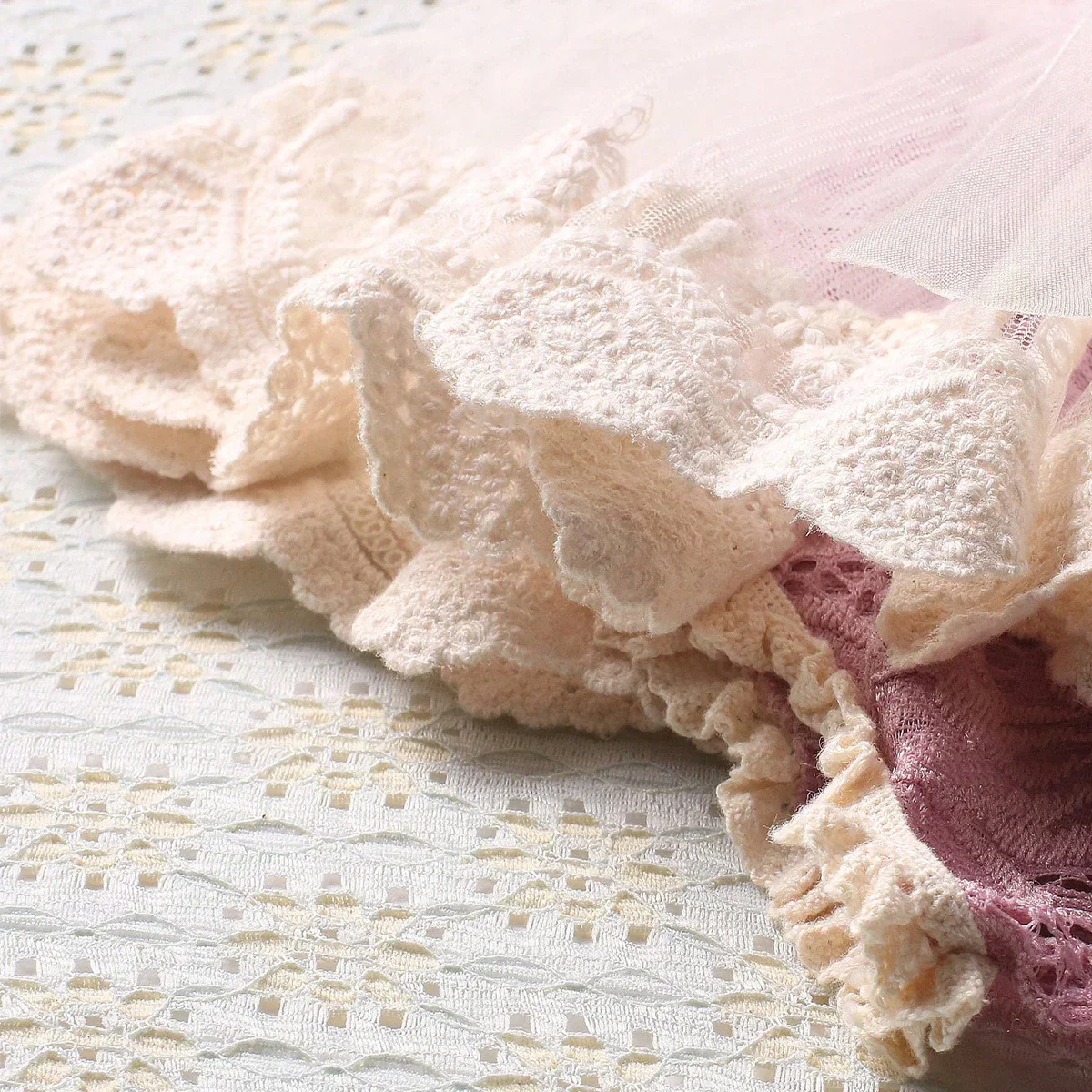 Ensemble de tenues de séance photo rose poudré pour nouveau-né fille – Image 8