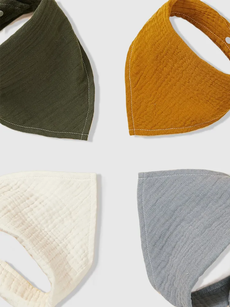 Bavoirs en coton bio : lot de 4 bavoirs super absorbants pour bébés – Image 5