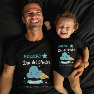 Première fête des pères : tenue assortie pour papa et bébé