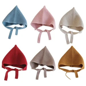 Bonnet en laine tricoté pour enfants : bonnet chaud de couleur unie