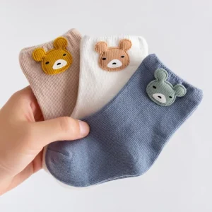 Chaussettes bébé animaux de dessin animé : lot de 3 paires