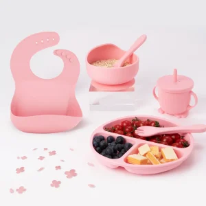 Ensemble de vaisselle en silicone pour enfants - 6 pièces