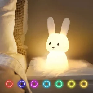 Veilleuse LED lapin : jolie lampe tactile à capteur pour enfants