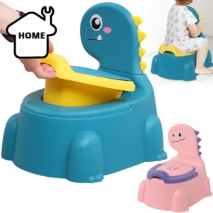 Siège d'apprentissage dinosaure pour tout-petits - Support dorsal haut, pot amovible, base anti-dérapante