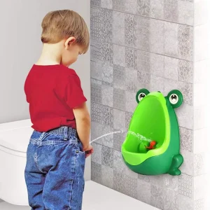 Urinoir d'apprentissage pour enfants design grenouille - Montage mural, bol amovible pour un nettoyage facile