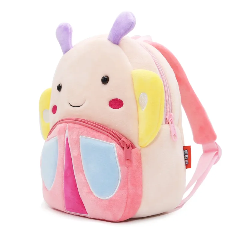 Sac à dos d'école pour enfants avec breloque papillon rose – Image 3