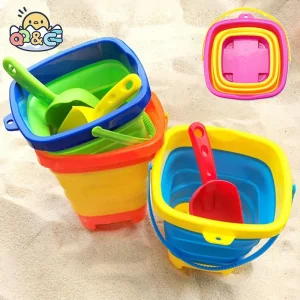 Seau de plage pliable pour enfants : jouet portable pour l'eau et le sable