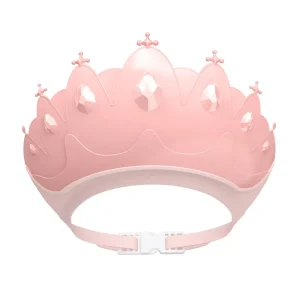Bonnet de douche ajustable pour enfants : motif couronne de dessin animé