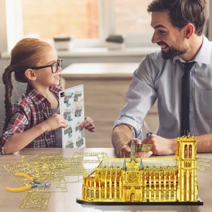 Puzzle 3D en métal | Notre-Dame de Paris, grand format | Jouets éducatifs