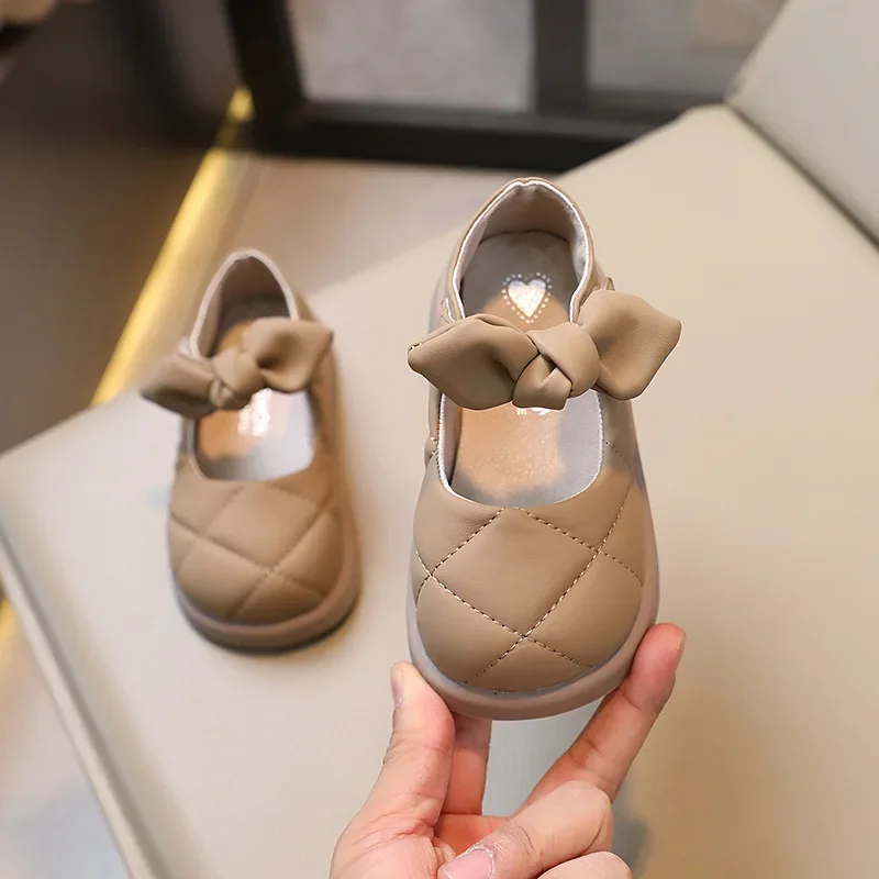 Chaussures en cuir à nœud pour fille : style printemps/automne doux – Image 5