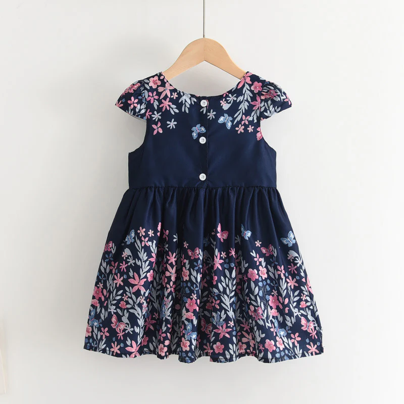 Robe d'été pour fille à imprimé fleurs et papillons – Image 4