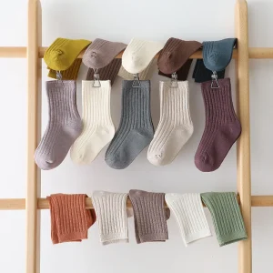 Lot de 5 paires de chaussettes pour enfants en coton doux