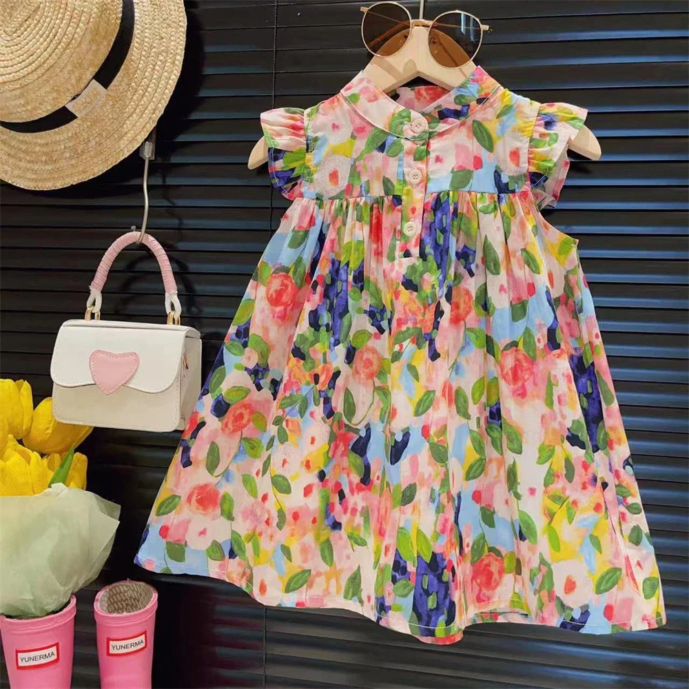 Robe à manches volantes et imprimé floral pour fille – Image 8