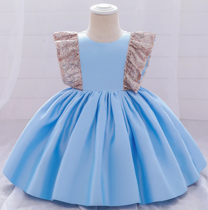 Robe de Noël à paillettes et nœud – Image 9