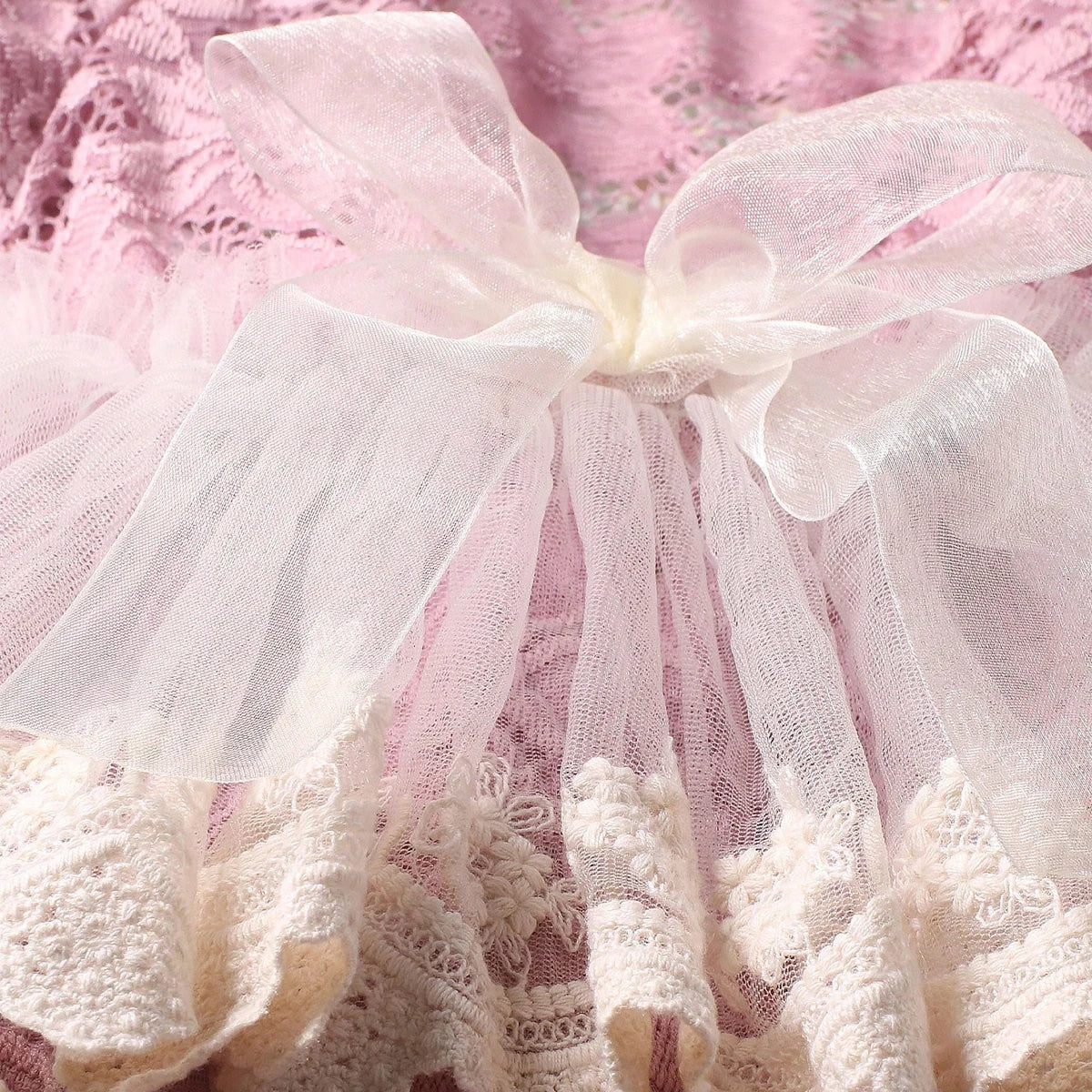 Ensemble de tenues de séance photo rose poudré pour nouveau-né fille – Image 7