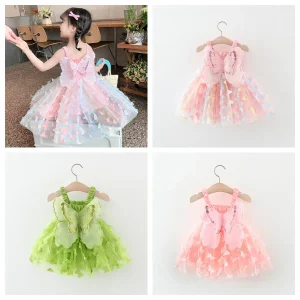 Robe princesse papillon 3D : l'élégance estivale pour votre tout-petit