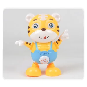 Poupée tigre électrique dansante de dessin animé - Jouet musical d'éducation précoce pour bébé