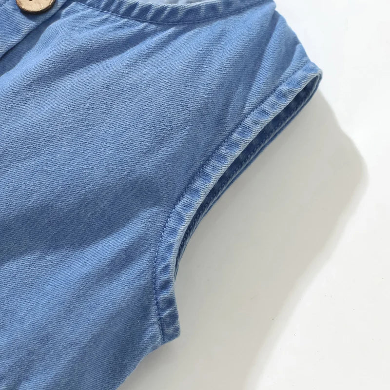 Robe sans manches en jean motif licorne pour fille – Image 4