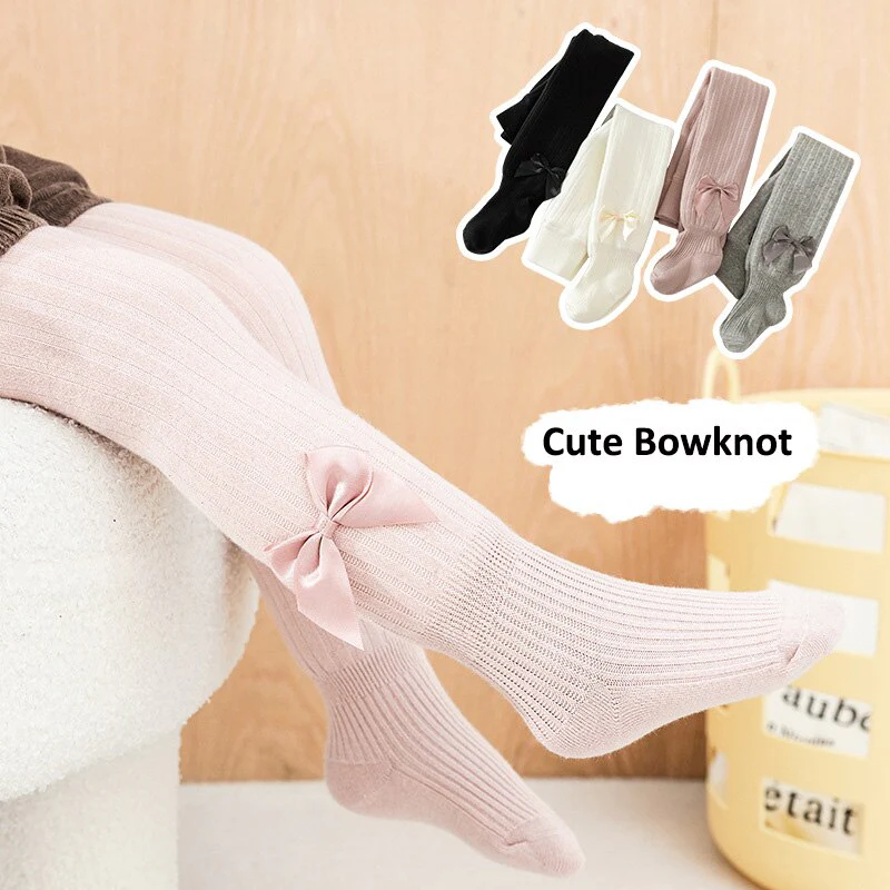 Collants mignons en coton avec nœud papillon pour filles – Image 8