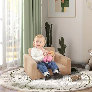 Canapé-lit et inclinable 2-en-1 pliable pour tout-petits, fauteuil léger en mousse pour enfants avec housse lavable pour salle de jeux, garderie, et nurserie (1,5–3 ans)