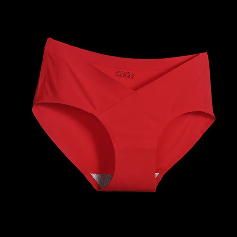 Culotte de maternité taille basse sans coutures – Sous-vêtement en coton doux en forme de V pour la grossesse et les soins post-partum – Image 9