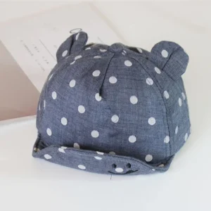 Bonnet à pois en coton doux pour tout-petits