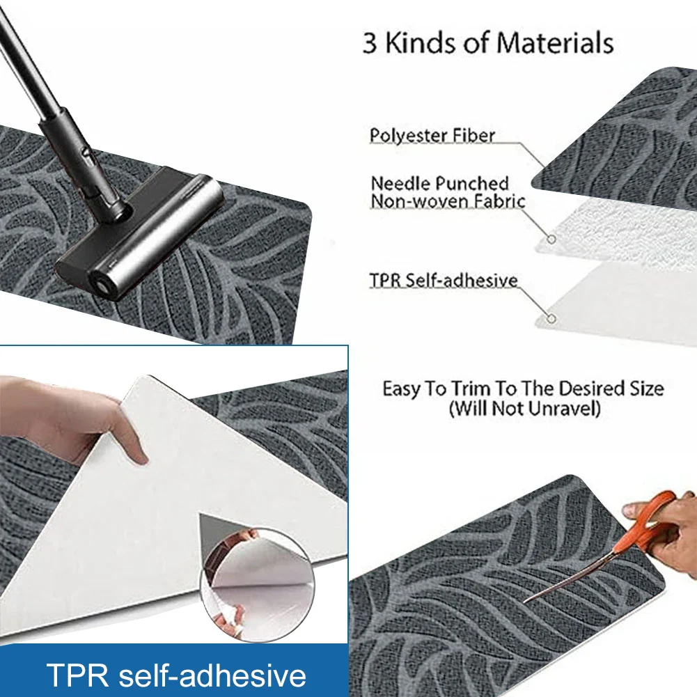 Revêtements d'escalier antidérapants (15 pièces) - Tapis de marche réutilisable, dos auto-adhésif en TPR, lavable en machine – Image 6