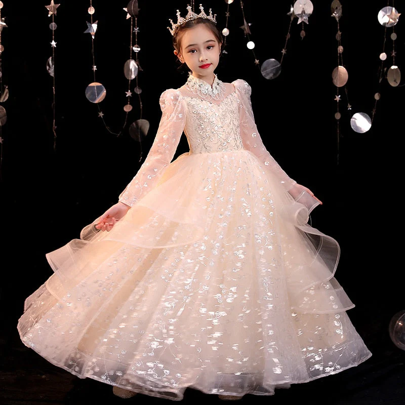 Robe de luxe élégante à manches longues et paillettes – Image 3