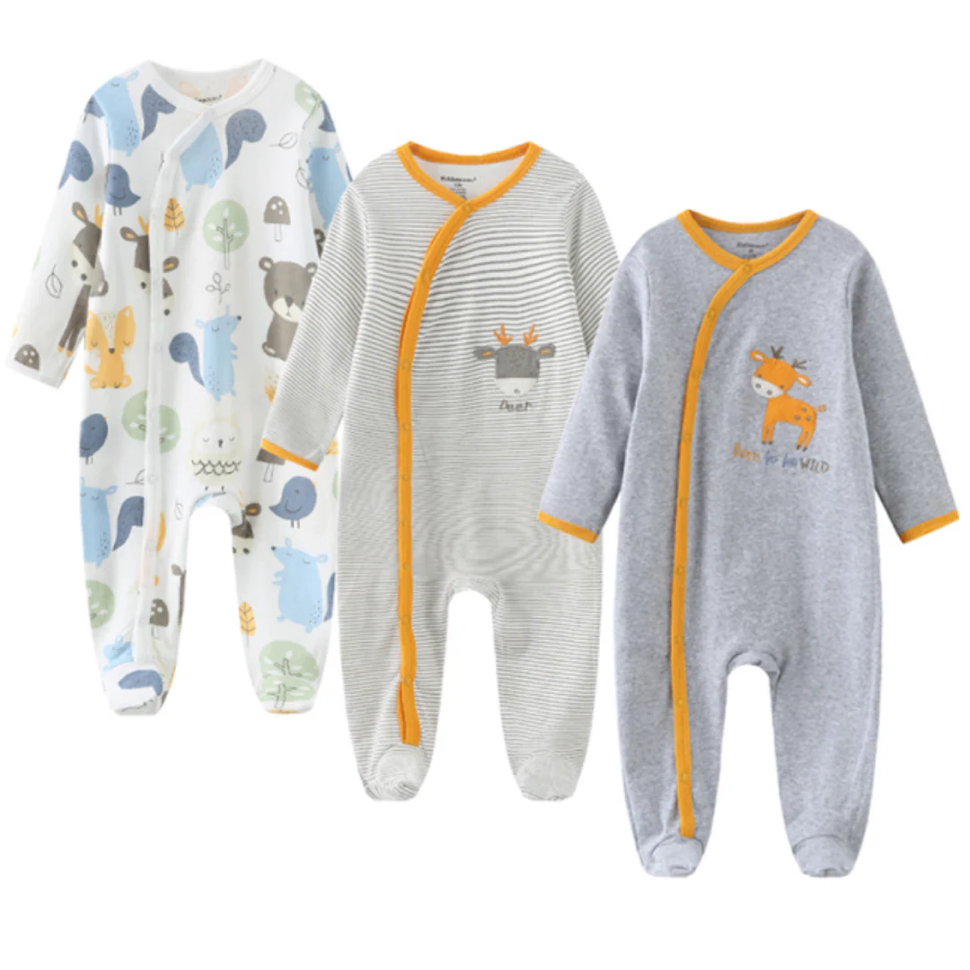 Lot de 3 combinaisons à manches longues pour bébé garçon – Image 2