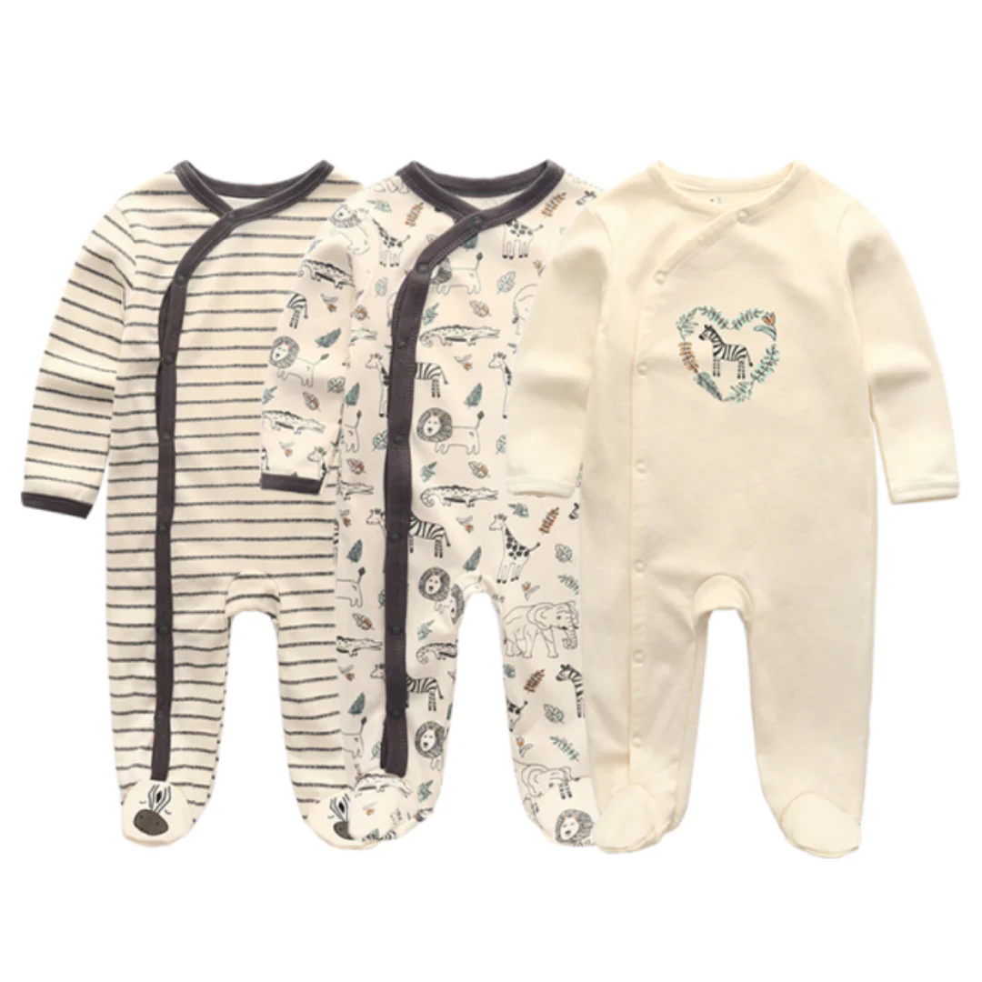 Lot de 3 combinaisons à manches longues pour bébé garçon – Image 3