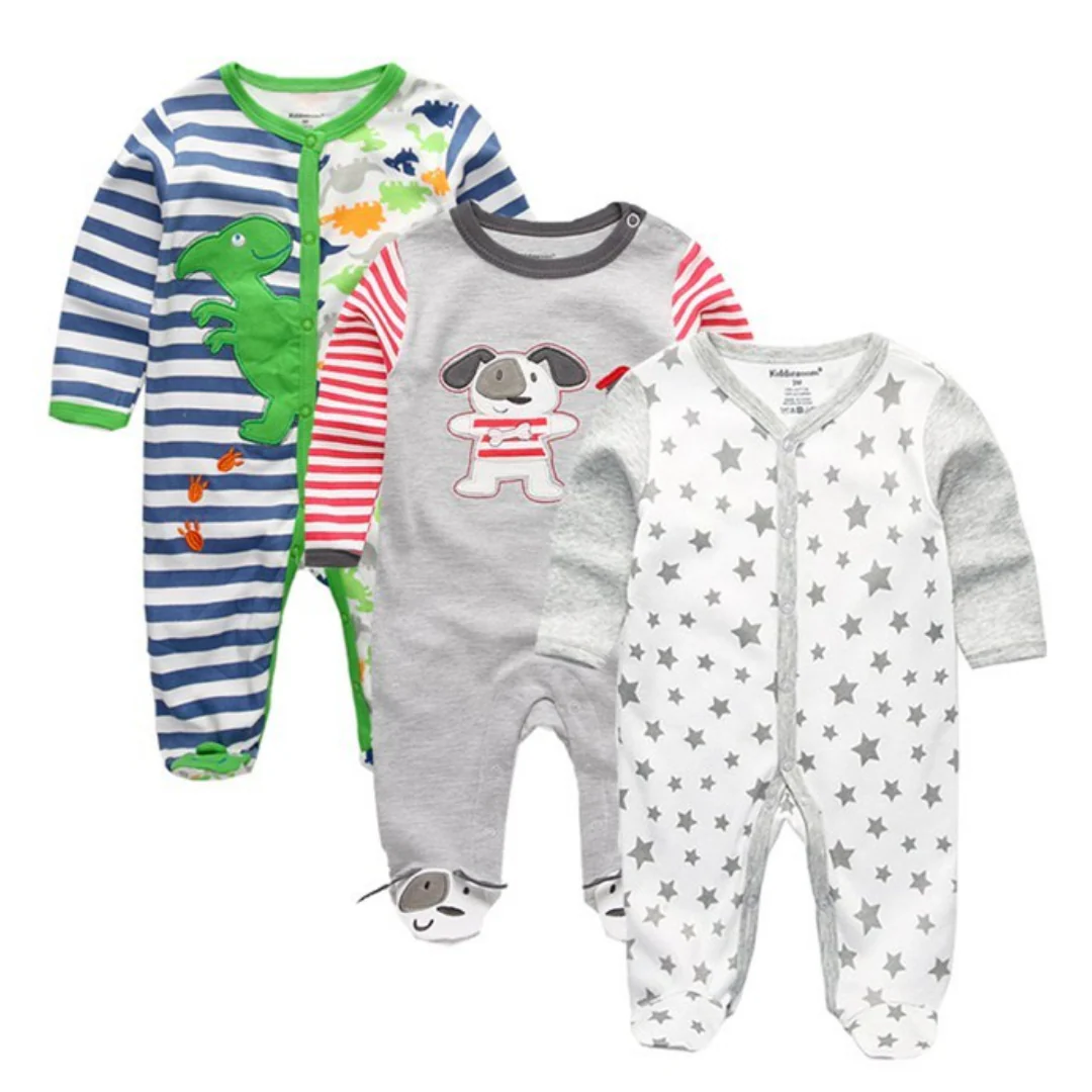 Lot de 3 combinaisons à manches longues pour bébé garçon – Image 4
